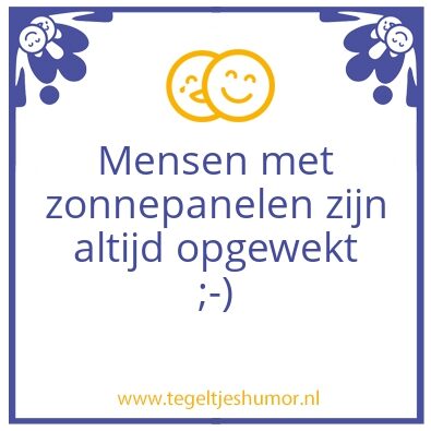 Tegeltje: zonnepanelen