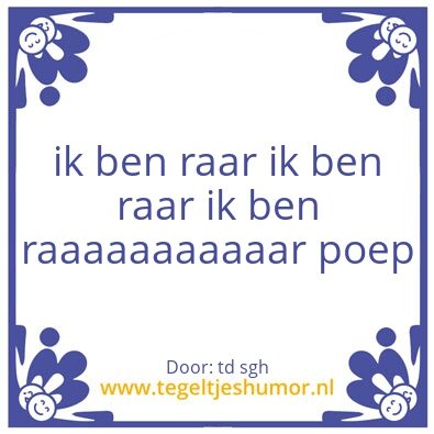 Tegeltje: de poep