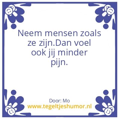 Tegeltje: Neem