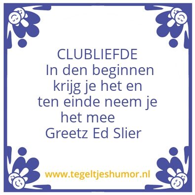 Tegeltje: CLUBLIEFDE