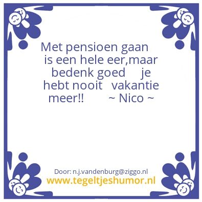 Tegeltje: Pensioen