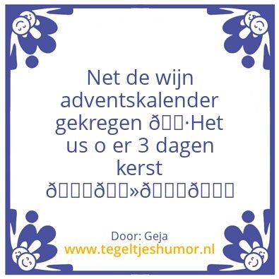 Tegeltje: Adventskalender
