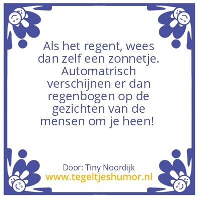 Tegeltje: Spreuk