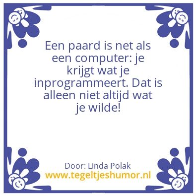 Tegeltje: paardenspreuk