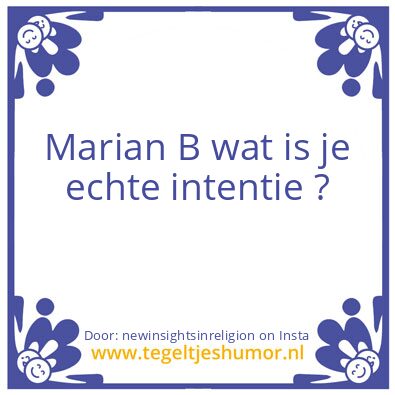 Tegeltje: Marian B  ?