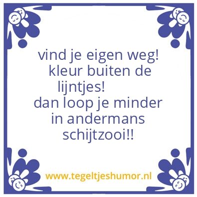 Tegeltje: keur buiten de lijntjes