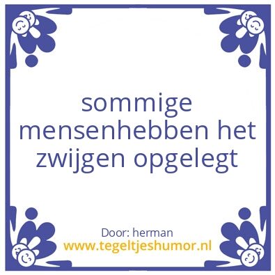 Tegeltje: zwijgrecht