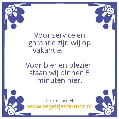 Tegeltje: Service