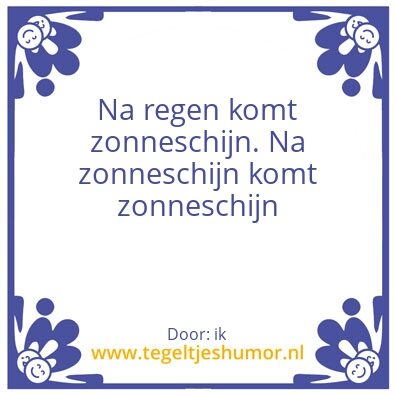 Tegeltje: Zonneschijn