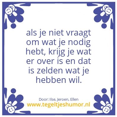 Tegeltje: eerlijk uiten