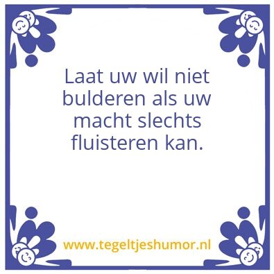 Tegeltje: Alles in de juiste verhouding