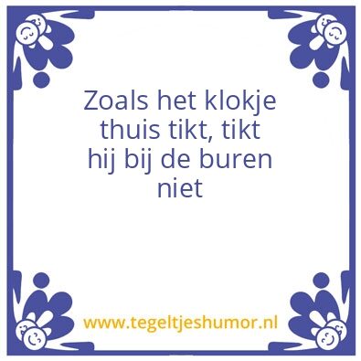 Tegeltje: Klokje