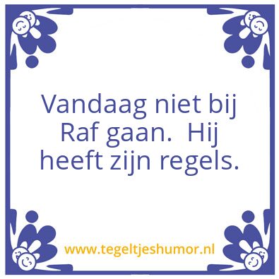 Tegeltje: regels