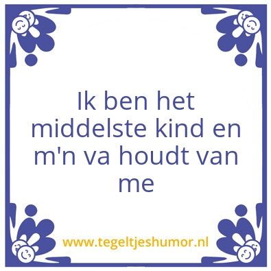 Tegeltje: Middelste kind