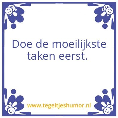 Tegeltje: moeilijk