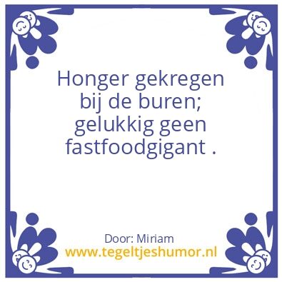 Tegeltje: Thuis komen eten