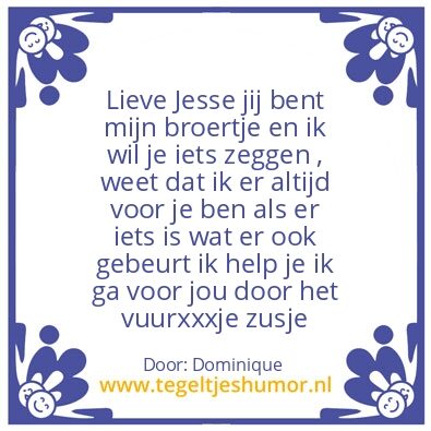 Tegeltje: Broertje