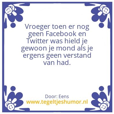 Tegeltje: Eens