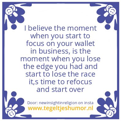 Tegeltje: Refocus and Start over..