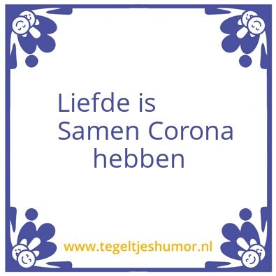 Tegeltje: Corona