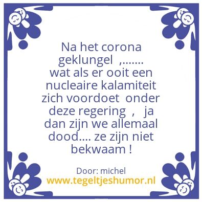 Tegeltje: Corona regering