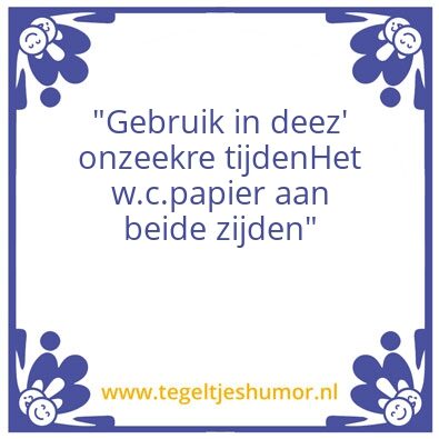 Tegeltje: WC papier