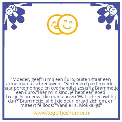 Tegeltje: Arme man