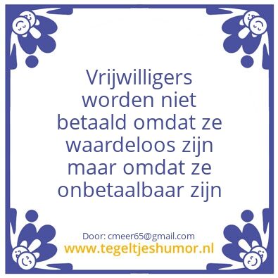 Tegeltje: vrijwilligers
