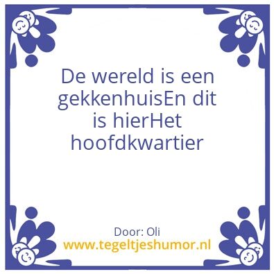 Tegeltje: Gekkenhuis