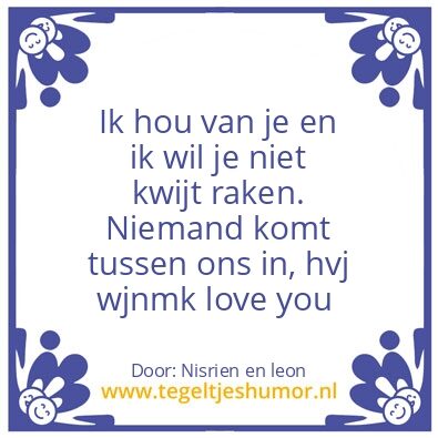 Tegeltje: Nisrien en leon