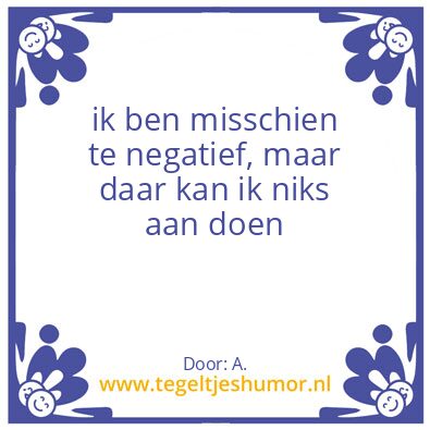 Tegeltje: negatief
