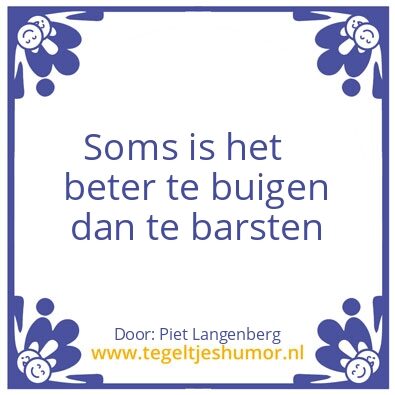 Tegeltje: voor de goede orde
