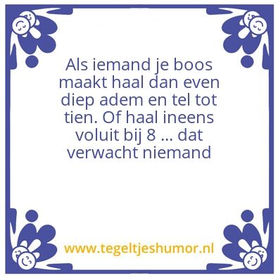 Tegeltje: Boos