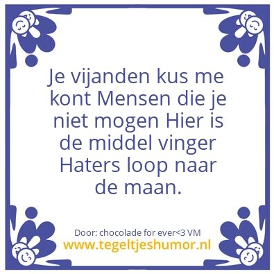 Tegeltje: vijanden#haters#iritant mensen