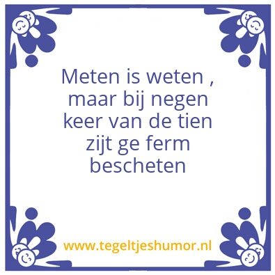 Tegeltje: Meten