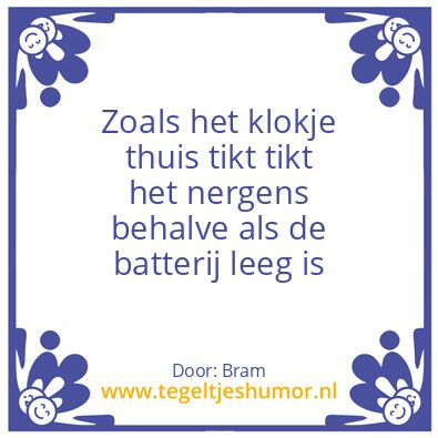 Tegeltje: Klokje
