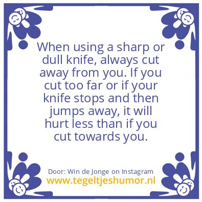 Tegeltje: horn away !