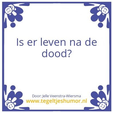 Tegeltje: Is er leven na de dood?