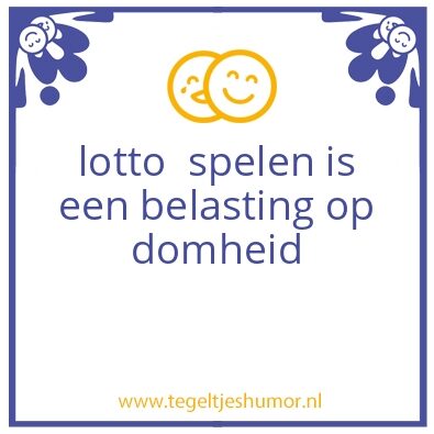 Tegeltje: lotto