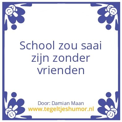 Tegeltje: School