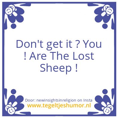 Tegeltje: You ! Are The Lost Sheep !