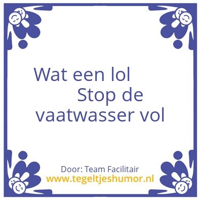 Tegeltje: Vaatwasser