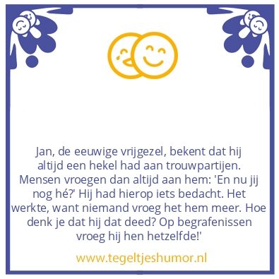 Tegeltje: Eeuwige vrijgezel