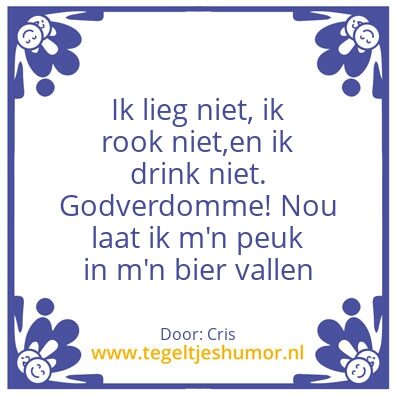 Tegeltje: Niet liegen