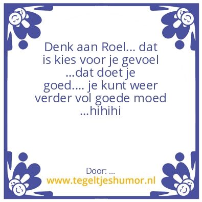 Tegeltje: ….