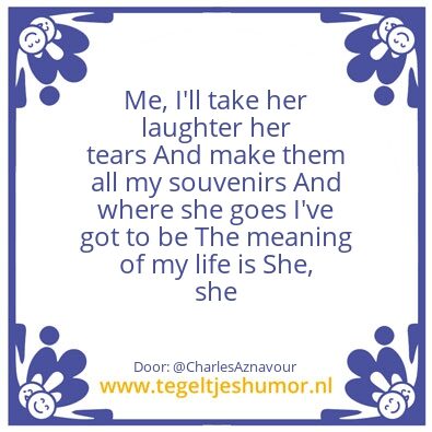 Tegeltje: She