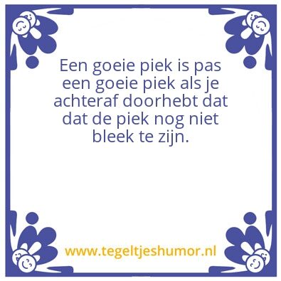 Tegeltje: Piek