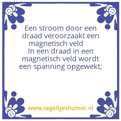 Tegeltje: Elektriciteitsleer