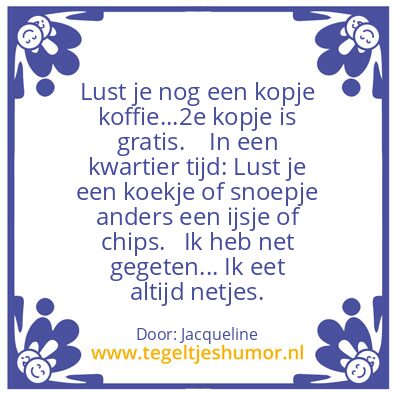 Tegeltje: Eten