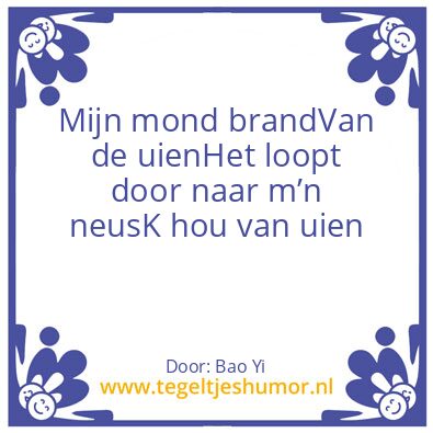 Tegeltje: Uien Liefde